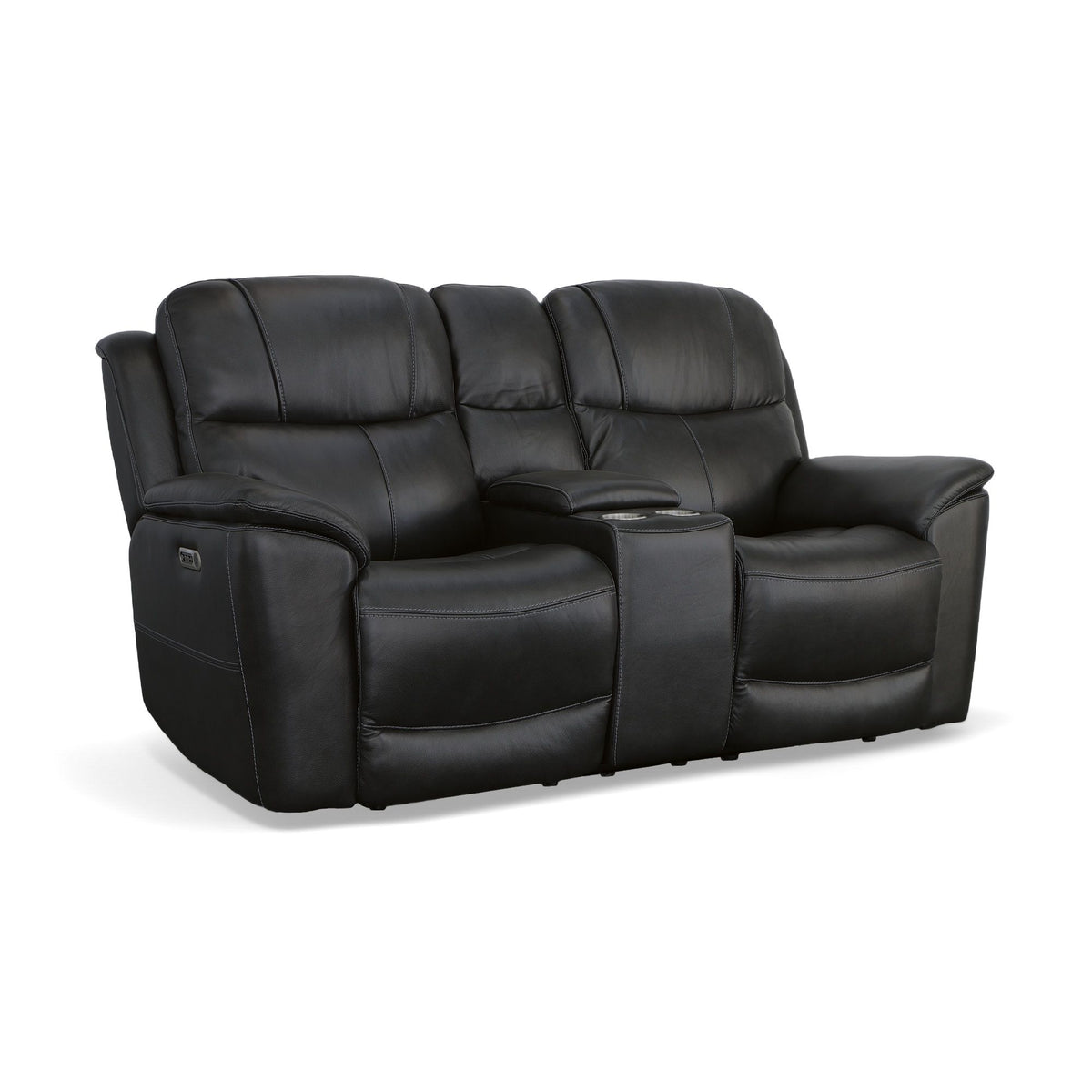 Crew Power Reclining Loveseat With Console, Power Headrests & Lumbar - Raven | Flexsteel