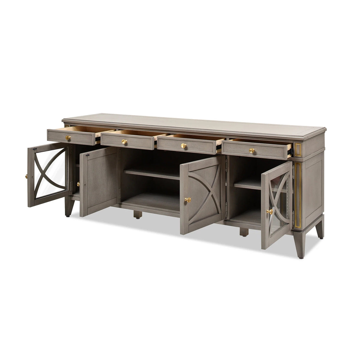 Dauphin 71' TV Stand Storage Display Console Table, Grey Cashmere Wood - sold by Home Elegance USA