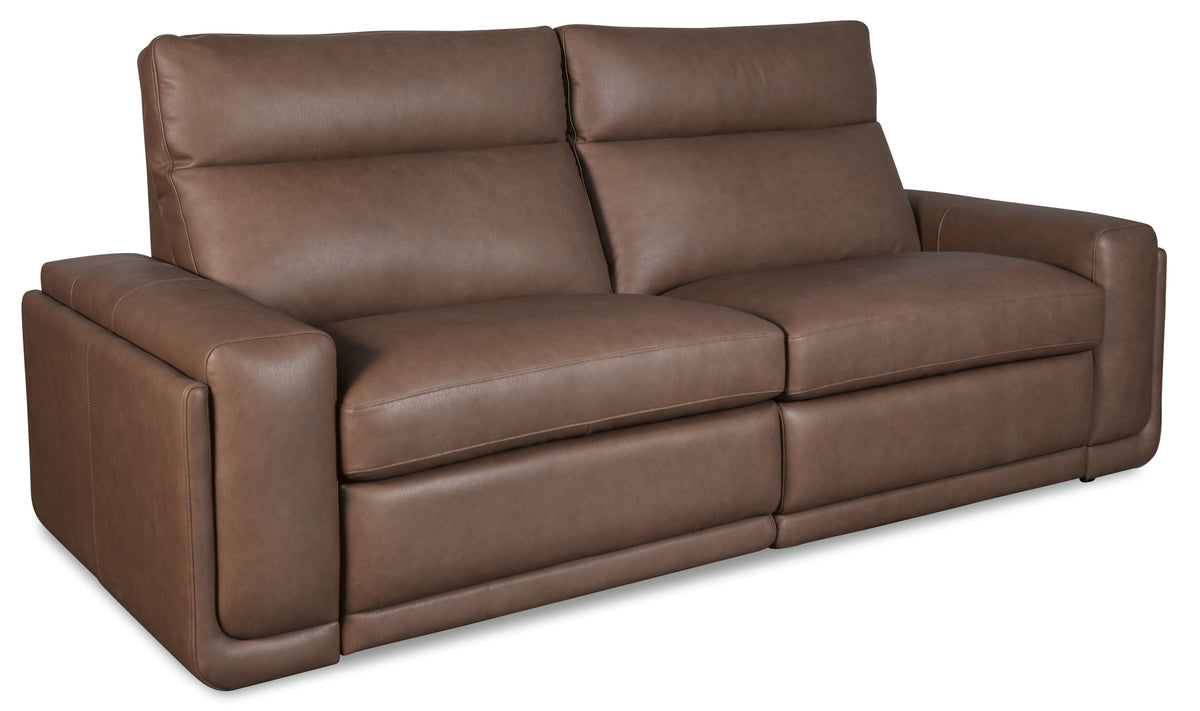 Simone ZG 2 over 2 Power Sofa With Power Headrest and BT speaker - Dark Brown by Hooker Furniture - View 2