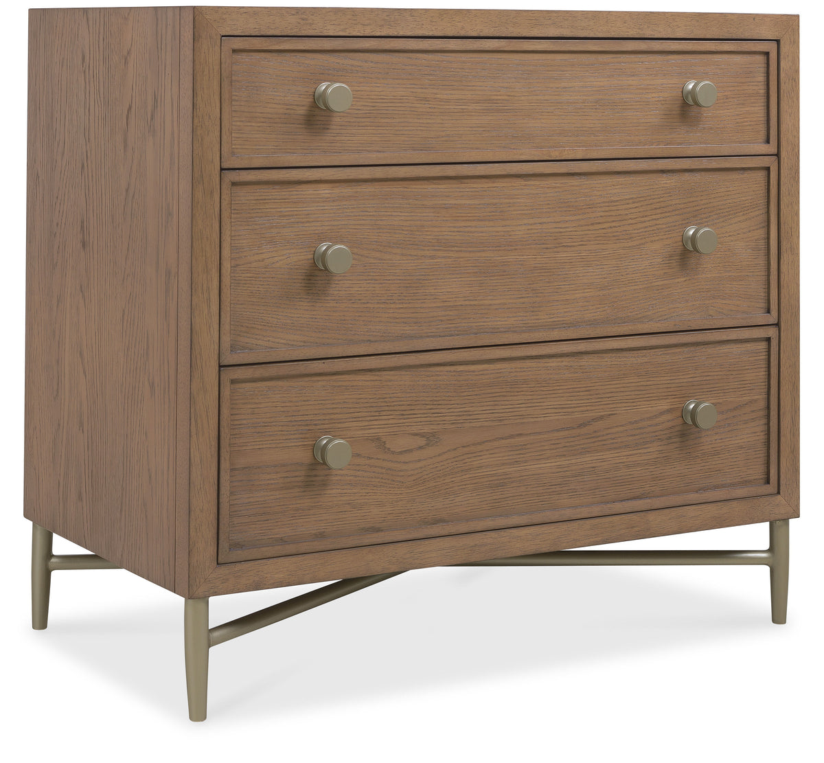 Sonnet Three-Drawer Nightstand - Dark Gray / Light Brown by Hooker Furniture - View 1