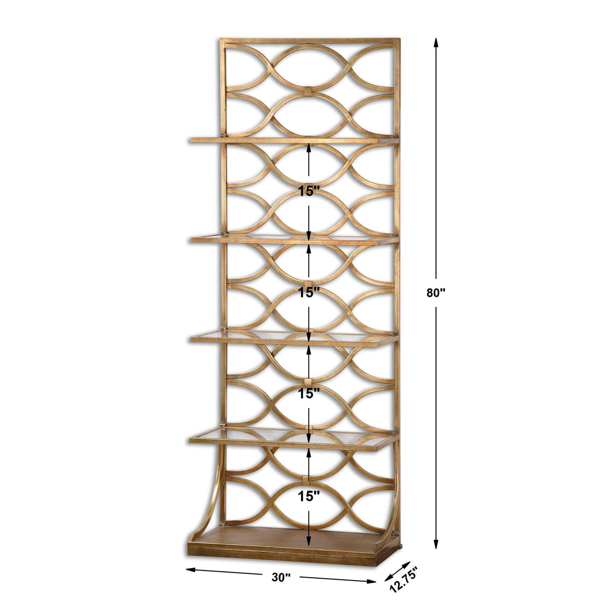 Lashaya Etagere - Gold by Uttermost - View 3