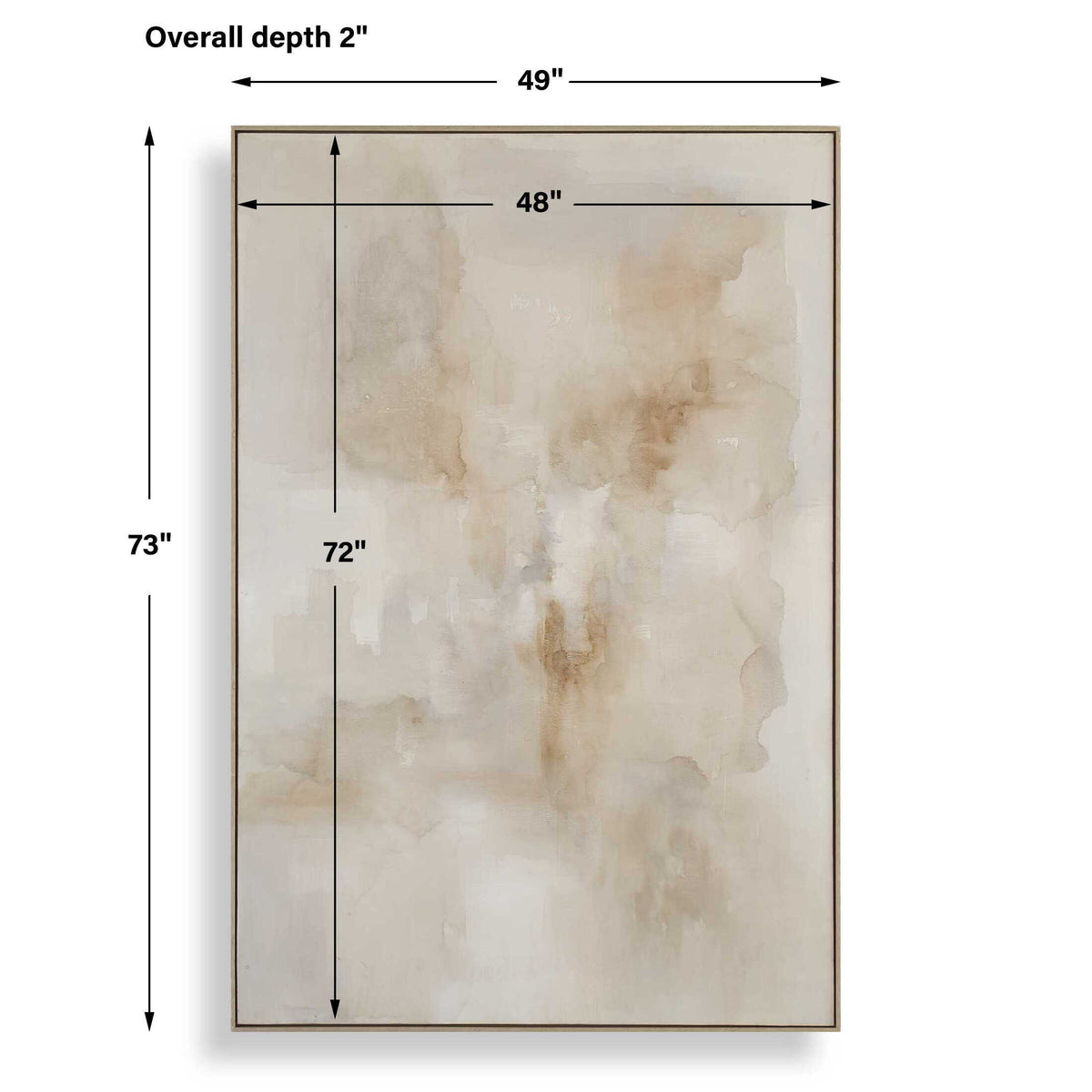 Remedy Hand Painted Modern Canvas Brown / Gray / White / Woodtone - Light Brown / Gray by Uttermost - View 8