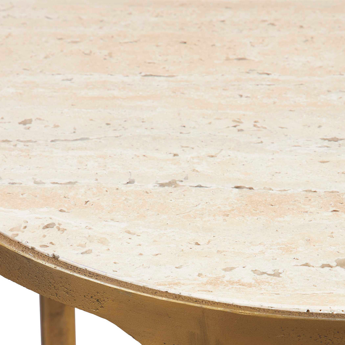 Clench Brass Side Table - Beige / Bronze by Uttermost - View 4