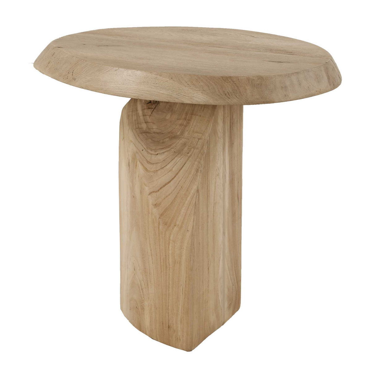 Tiernan Reclaimed Oak Round Side Table Woodtone - Light Brown by Uttermost - View 5