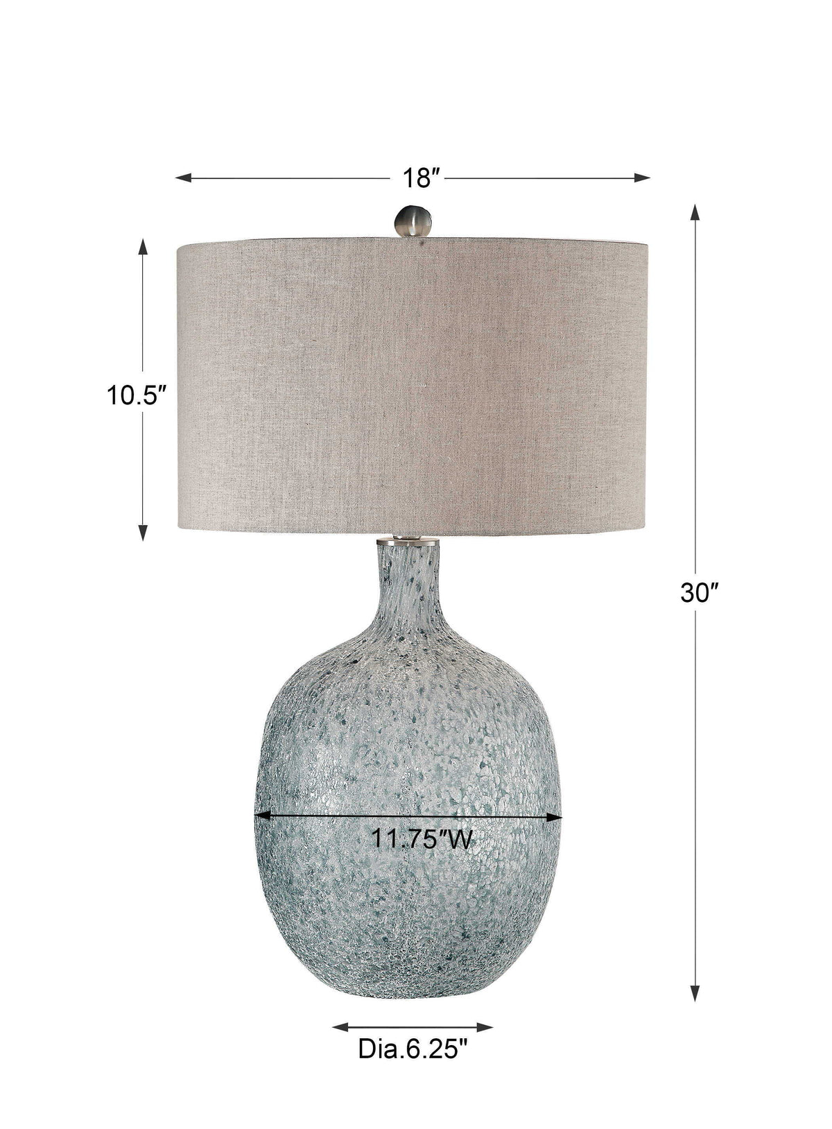 Oceaonna Glass Table Lamp - Light Blue / Beige by Uttermost - View 7