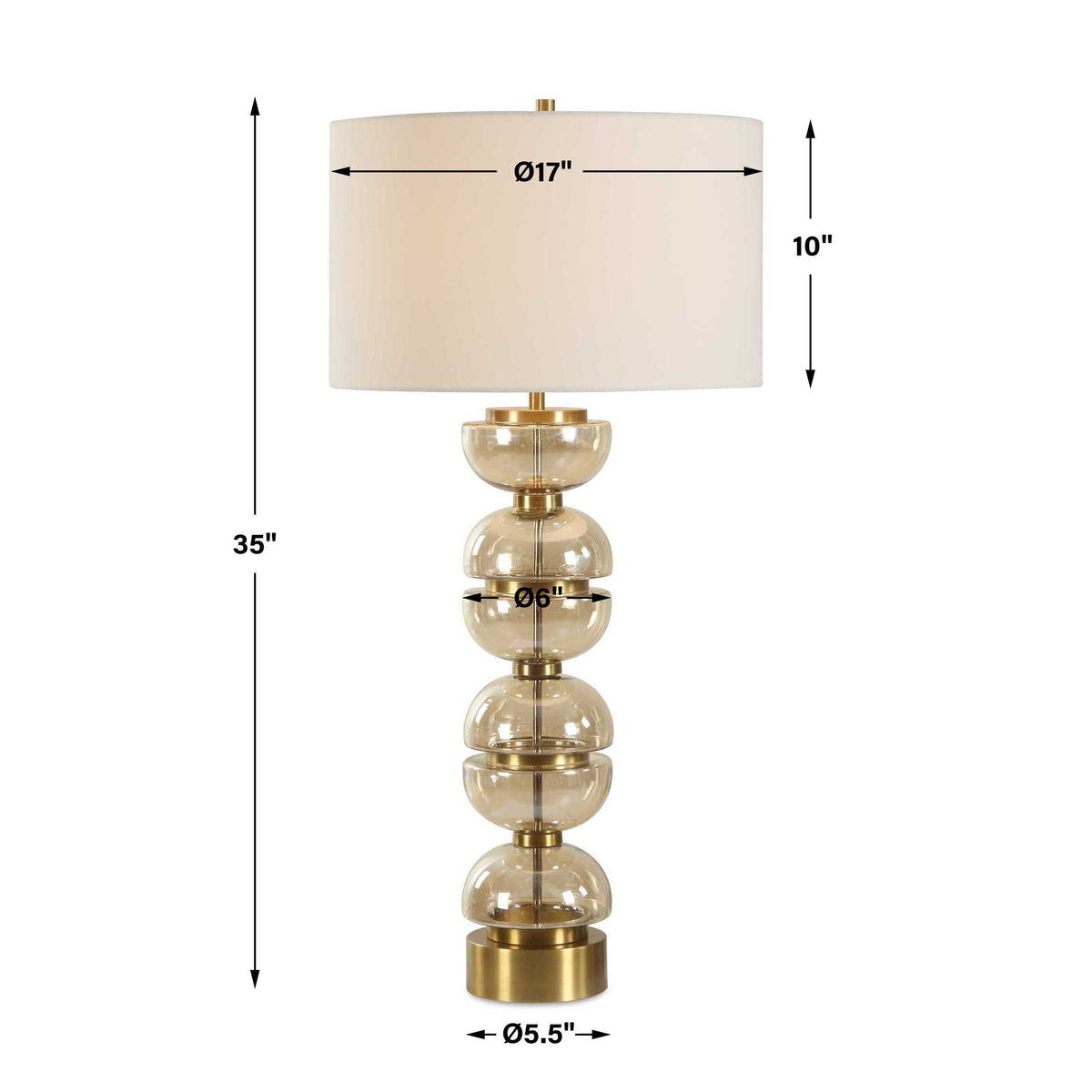 Assemble Half-Sphere Table Lamp Brass / Brown / Gold - Light Brown / Gold by Uttermost - View 7