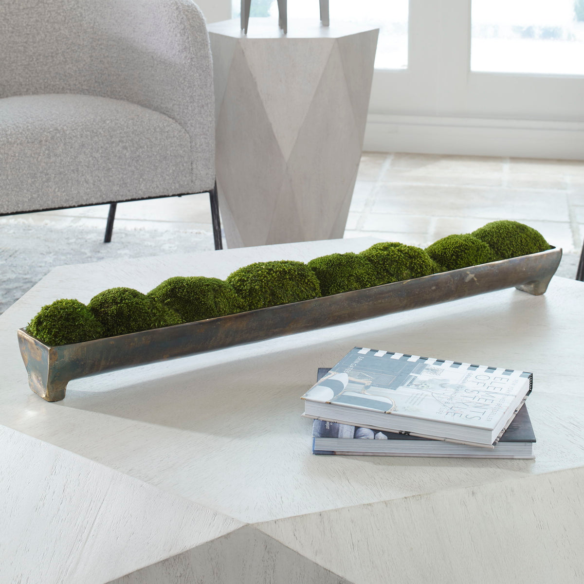 Canal Moss Centerpiece - Green / Dark Gray by Uttermost - View 2
