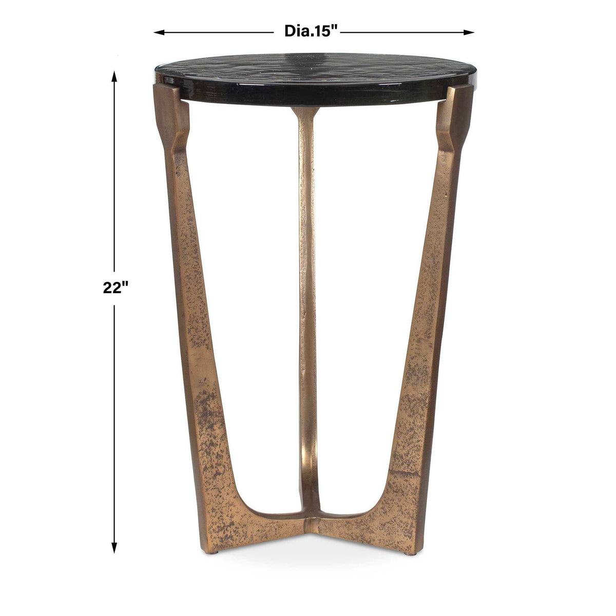 Bohdi Outdoor Accent Table Brass / Black - Gold / Black by Uttermost - View 6