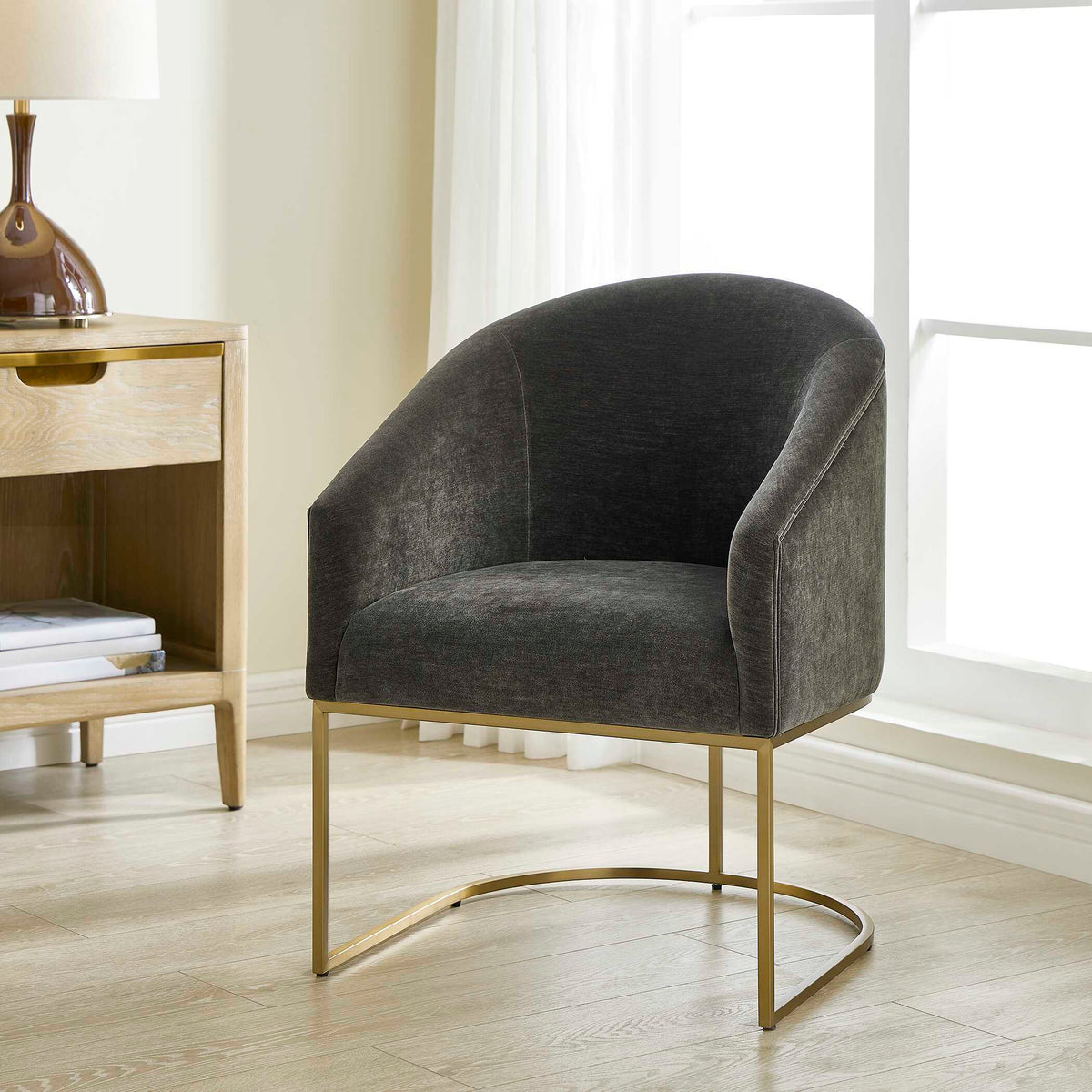 Hanni Dining Chair Charcoal / Gold - Dark Gray / Gold by Uttermost - View 2