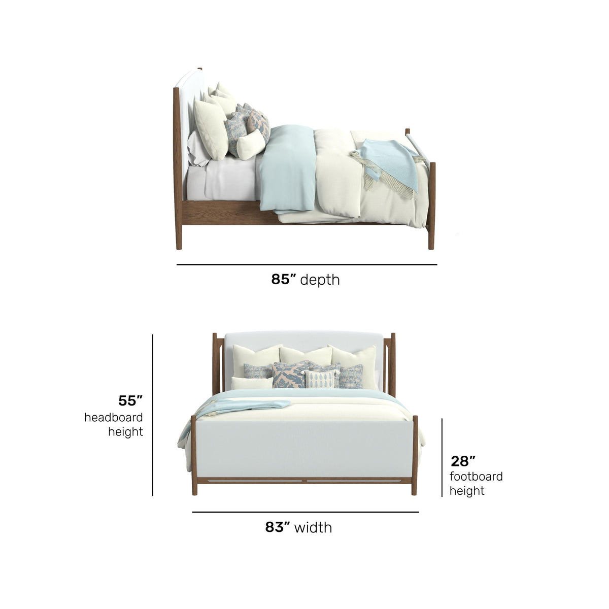 Verona King Upholstered Bed - White / Light Brown | Flexsteel