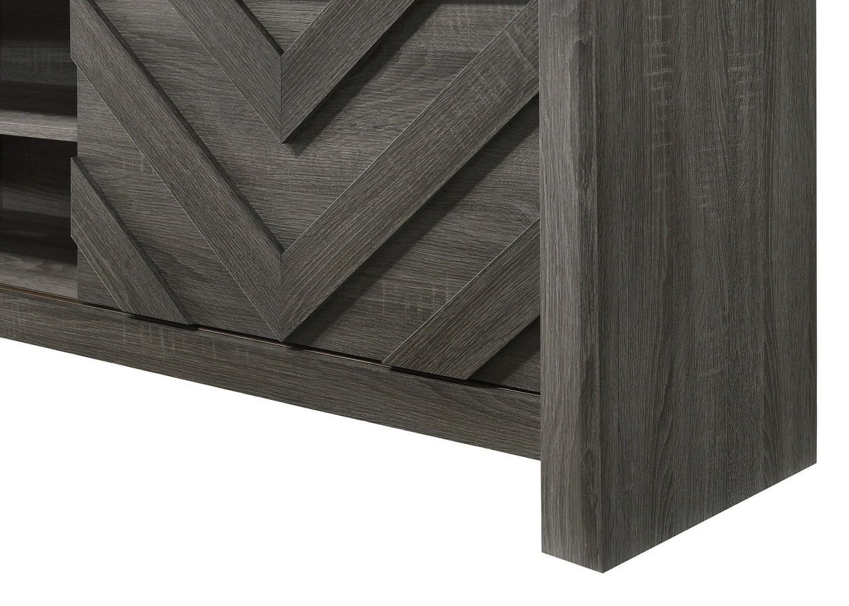 1pc Rustic Geometric Design Contemporary Traditional Interiors Entertainment Console TV Stand Living Room Furniture Grey - sold by Home Elegance USA