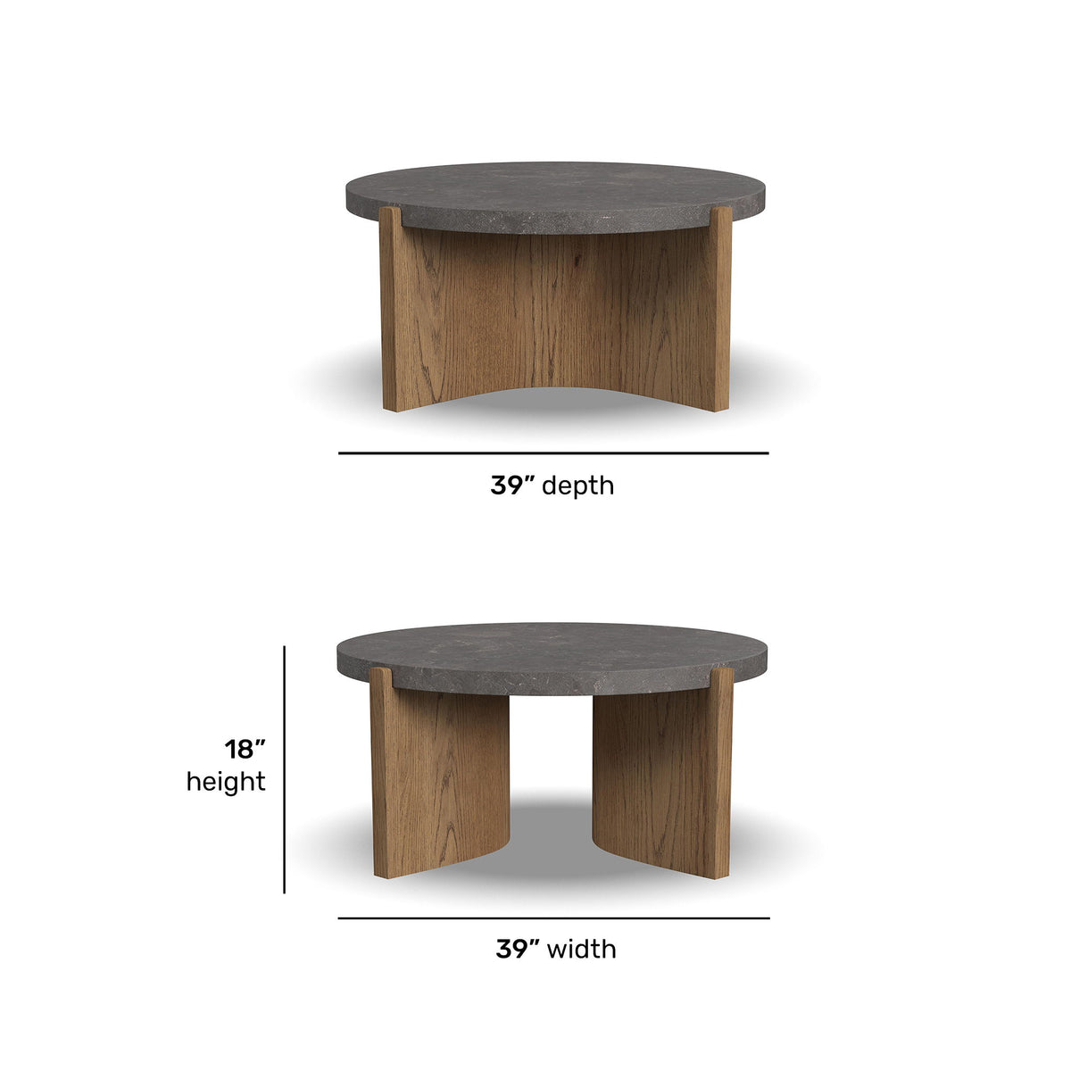 Eclipse Round Coffee Table - Light Brown / Dark Gray | Flexsteel