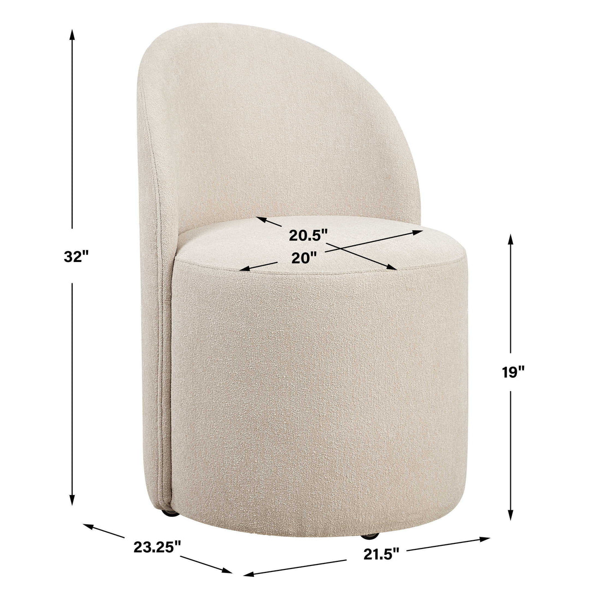 Roll With It Dining Chair - Beige by Uttermost - View 10