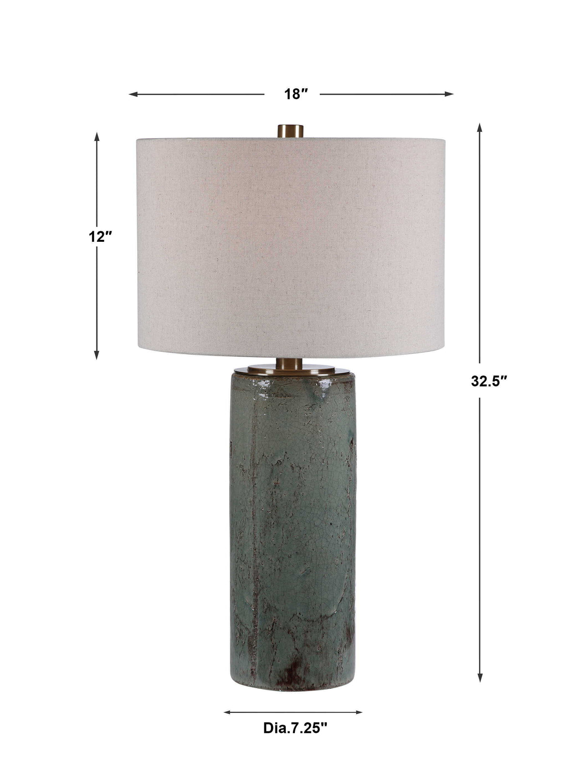 Callais Crackled Table Lamp Aqua - Green / Beige by Uttermost - View 11