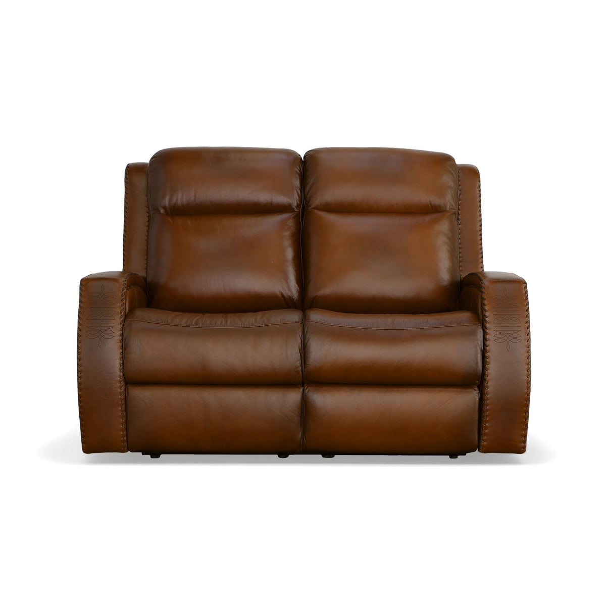 Mustang Power Loveseat With Power Headrest - Rust | Flexsteel