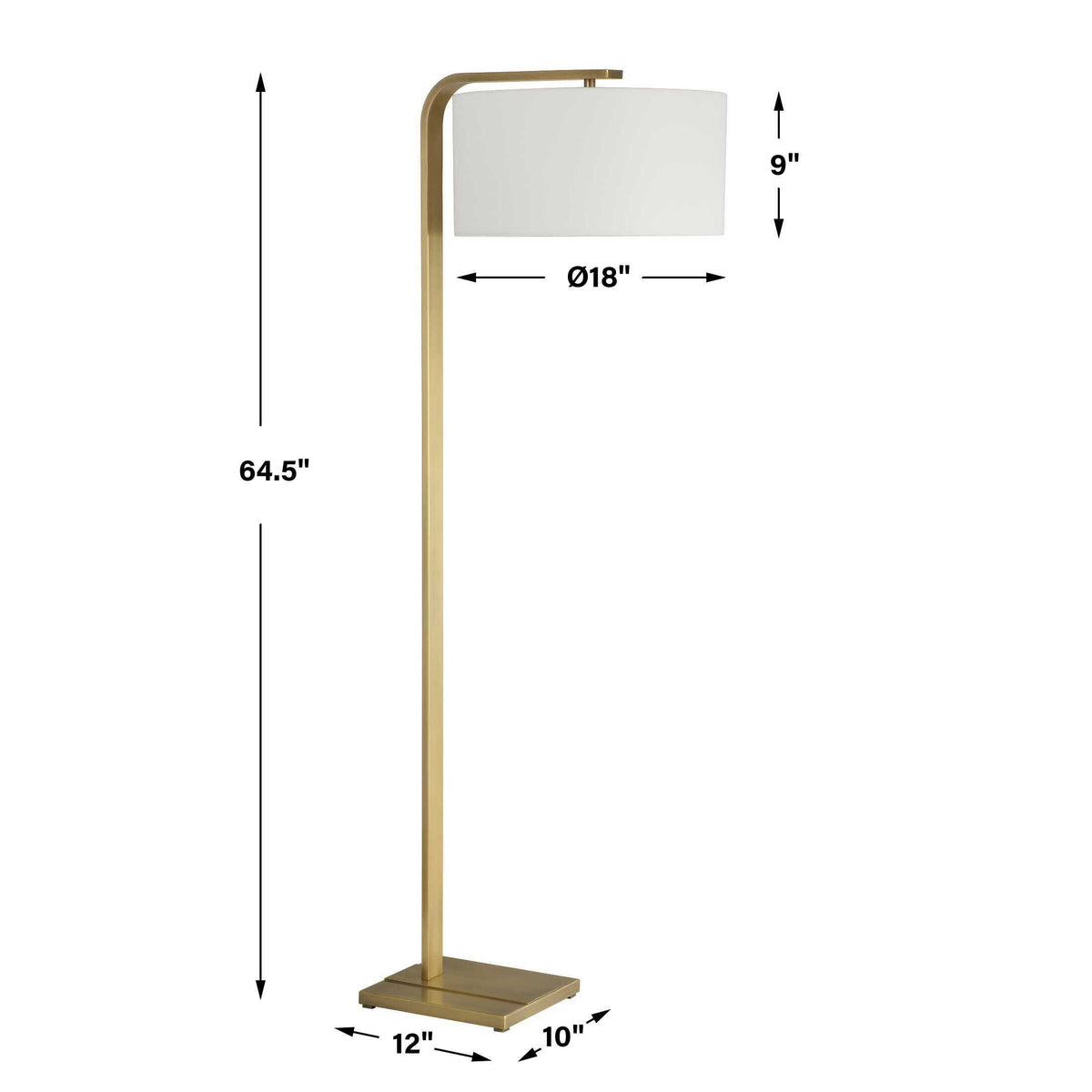 Laight Floor Lamp Antique Brass - Gold by Uttermost - View 9