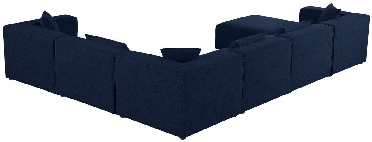 Cube - Modular Sectional 7 Piece - Navy - Fabric | Home Elegance USA
