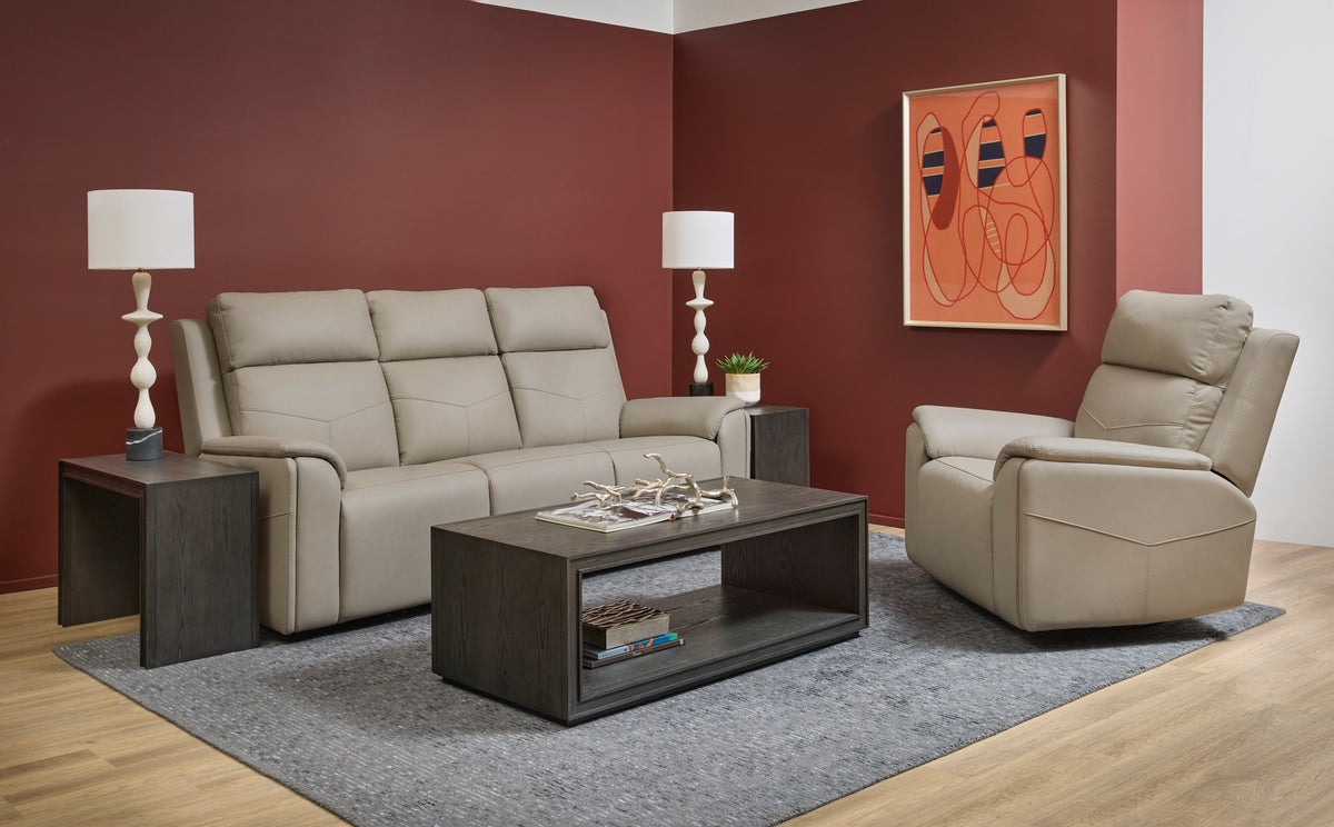Vernon Power Reclining Sofa With Console, Power Headrest, Lumbar, Heat & Massage - Dove Gray | Flexsteel