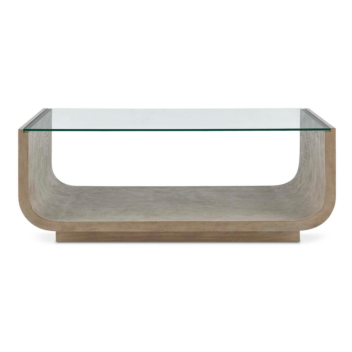 Maeva Modern Glass Coffee Table Woodtone - Gray by Uttermost - View 1