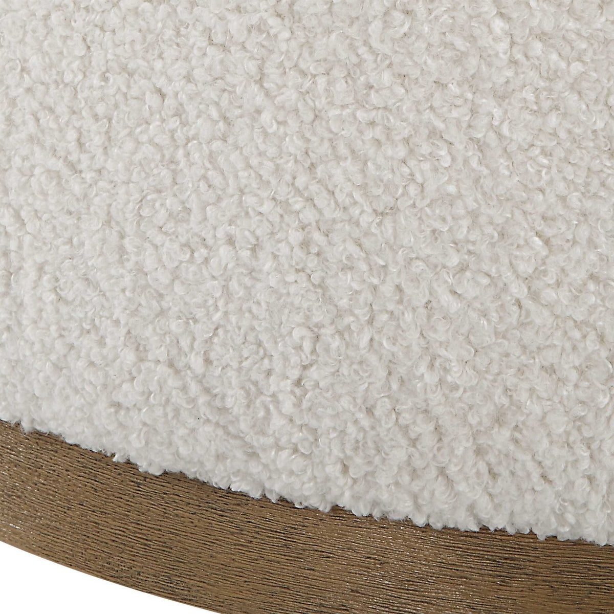 Swirl Swivel Sheepskin Ottoman - White by Uttermost - View 9