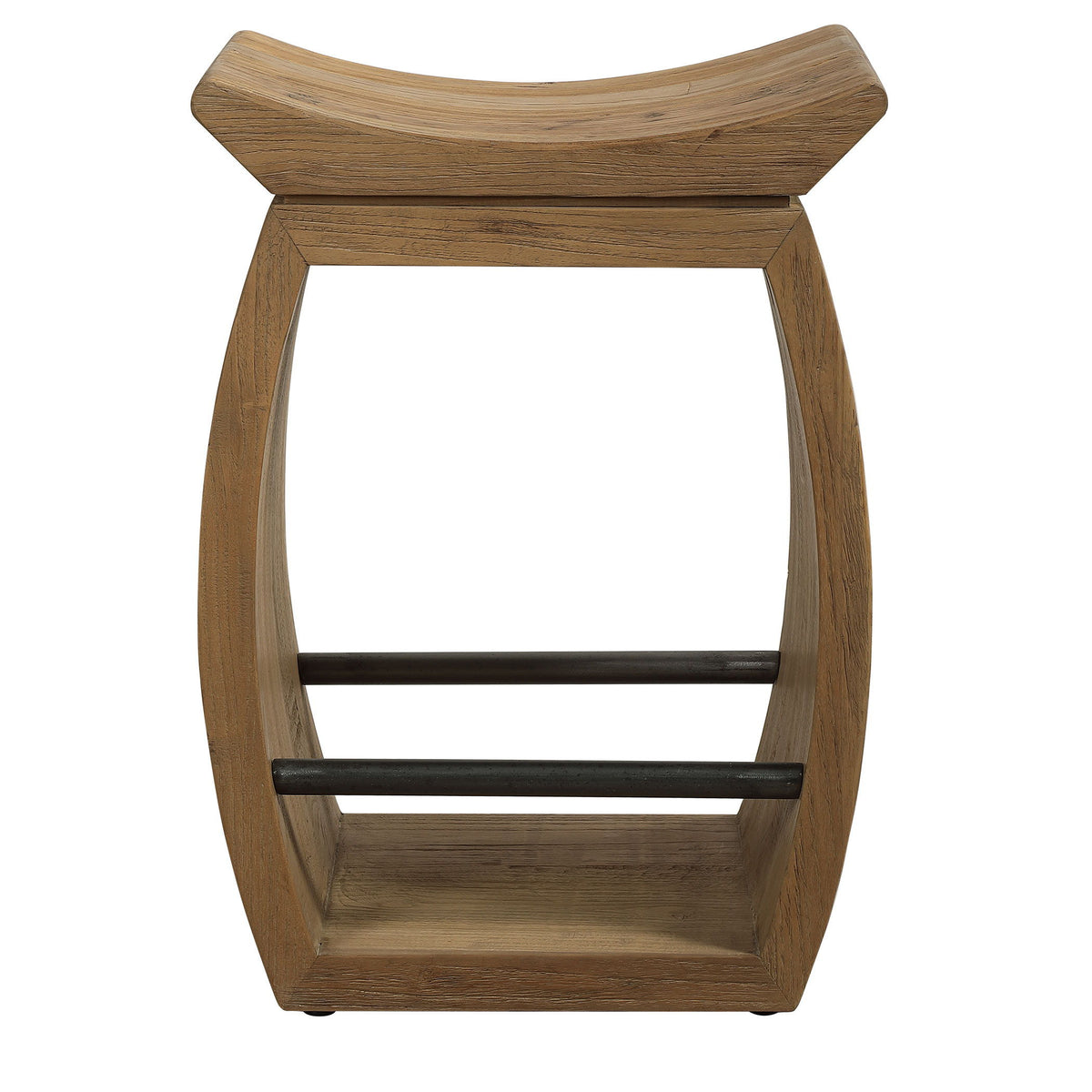 Connor Modern Wood Counter Stool - Light Brown / Black by Uttermost - View 1