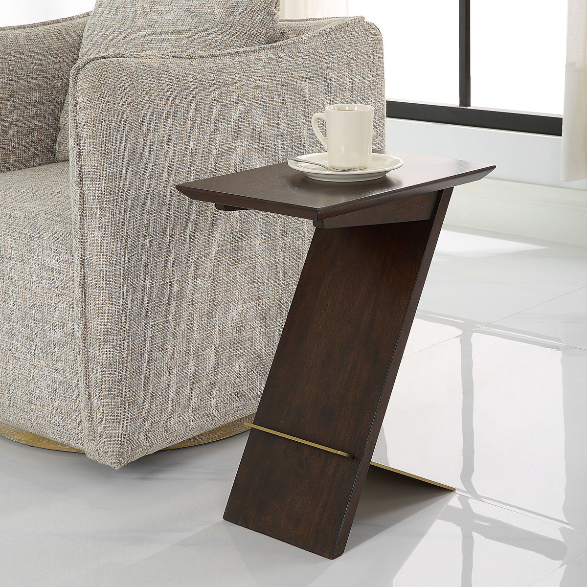 Breakthrough Modern Accent Table - Dark Brown / Gold by Uttermost - View 2