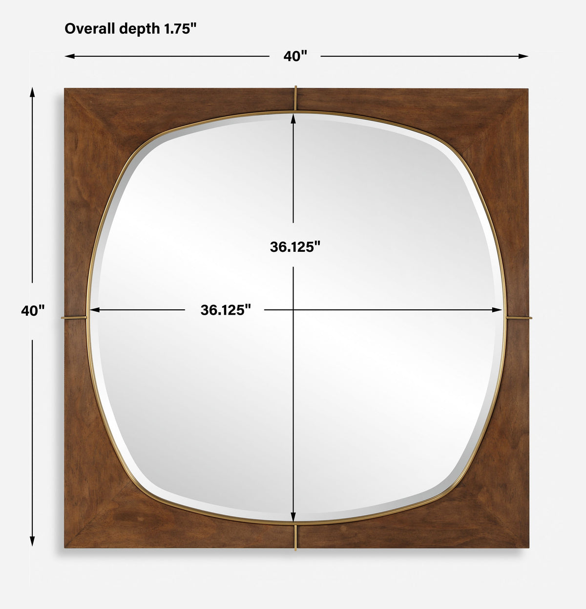 Garonne Square Walnut Mirror - Dark Brown by Uttermost - View 7