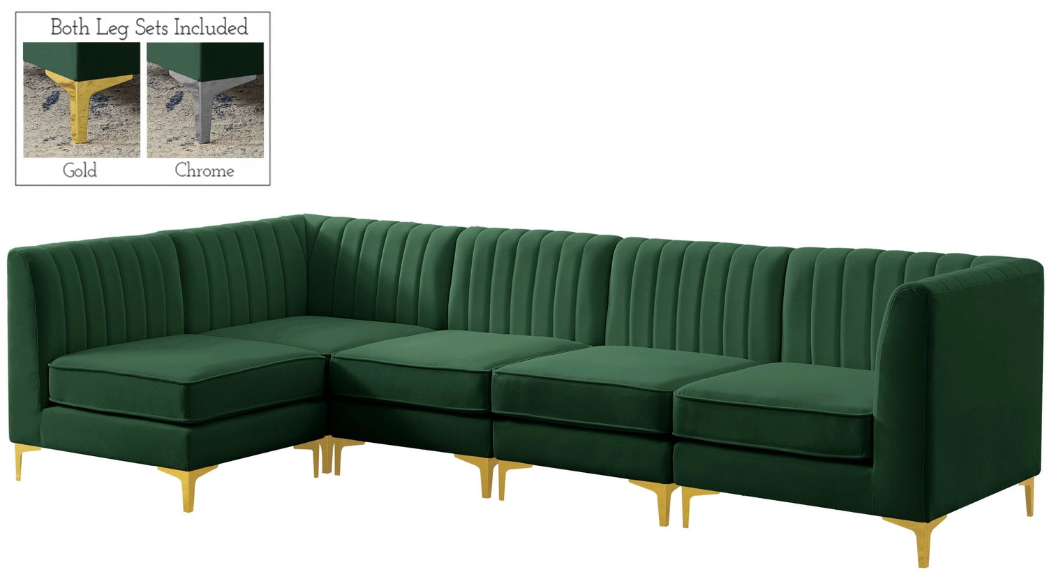 Alina - Modular Sectional - Green | Home Elegance USA
