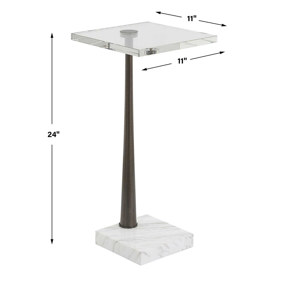 Pelton Marble Glass Drink Table Bronze / White - Dark Brown / White by Uttermost - View 9