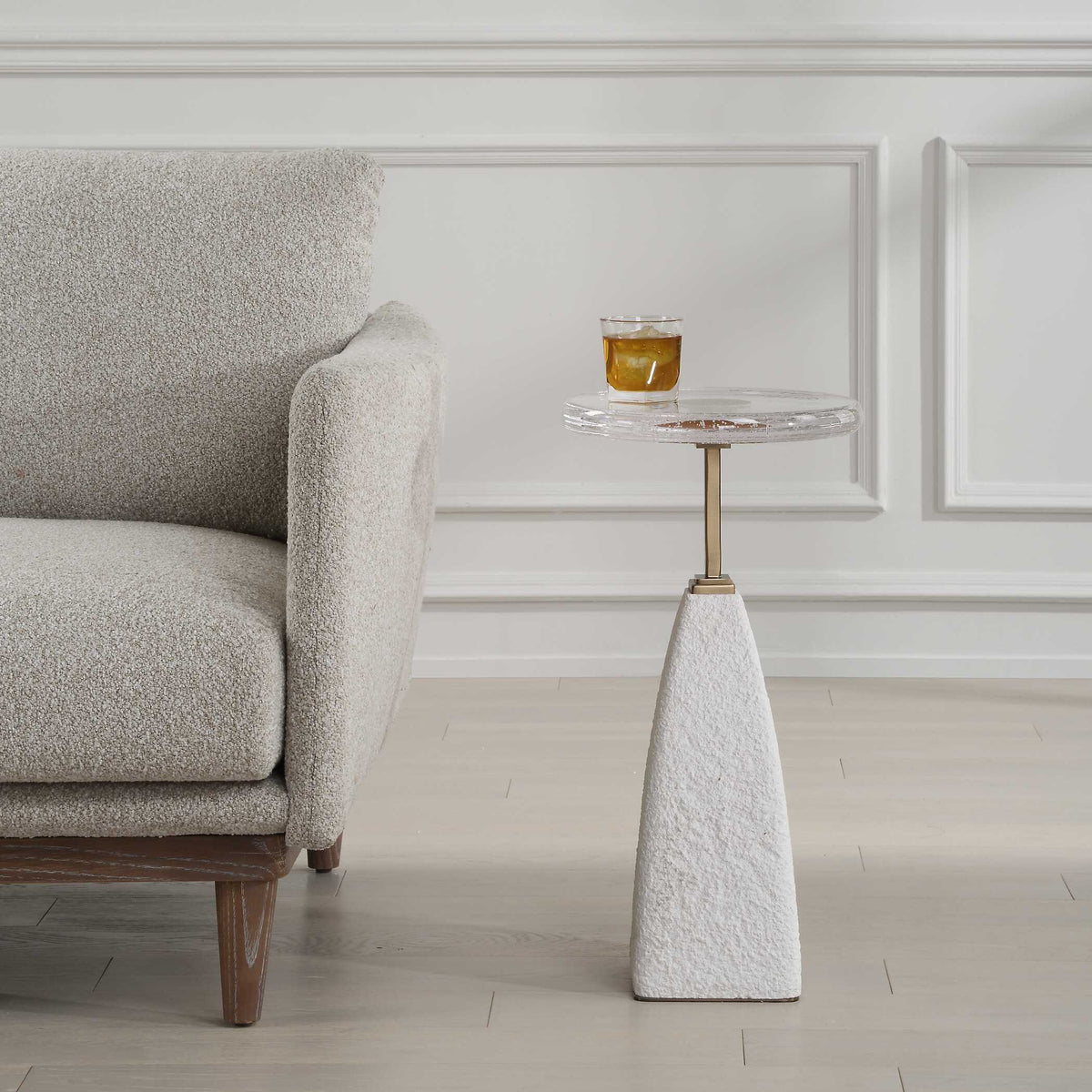 Sora Glass Drink Table - White by Uttermost - View 3