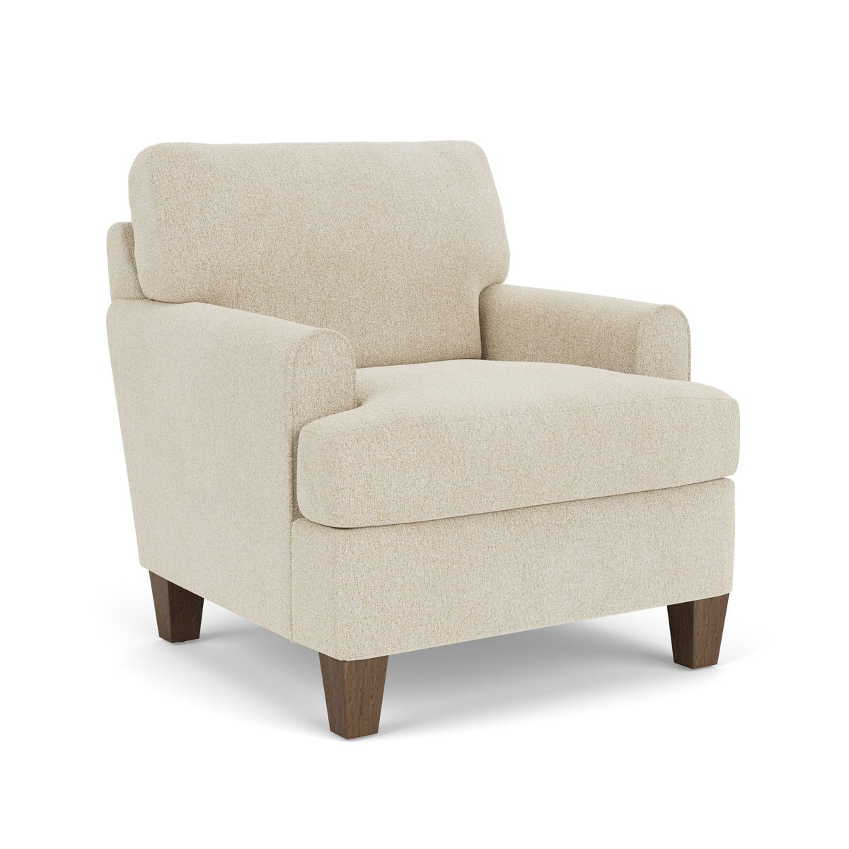 Moxy Fabric Chair, T-Shaped Seat Cushion, Rounded Mailbox Arms | Flexsteel
