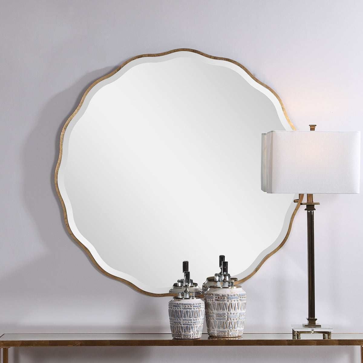 Aneta Round Mirror - Gold by Uttermost - View 2