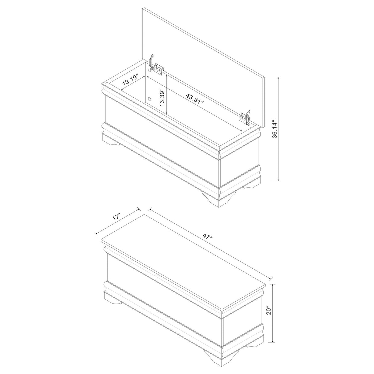 Cedar Chest - Pablo Rectangular Cedar Chest Warm Brown