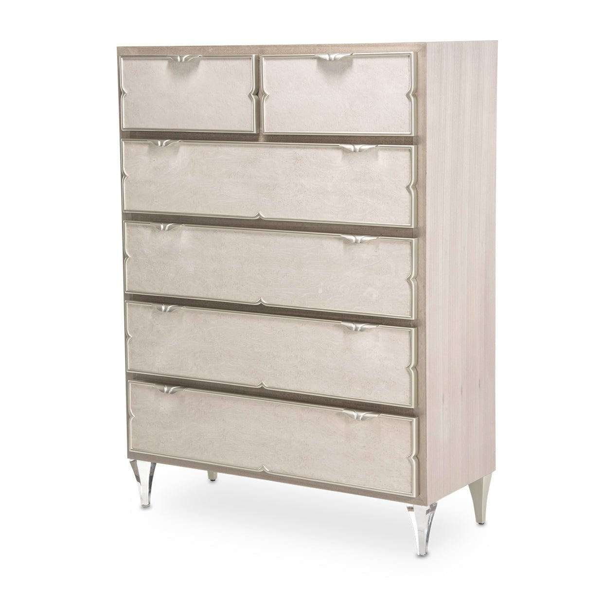 Camden Court 6 Drawer Vertical Storage Cabinets - Chest Of Drawers In Pearl - 9005070 - 126 | Aico | Home Elegance USA