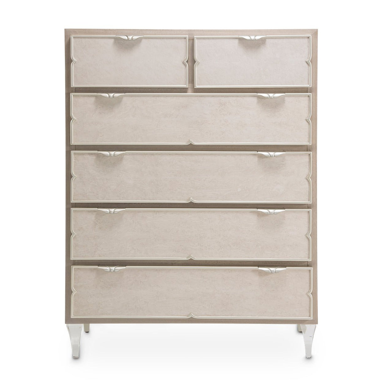 Camden Court 6 Drawer Vertical Storage Cabinets - Chest Of Drawers In Pearl - 9005070 - 126 | Aico | Home Elegance USA