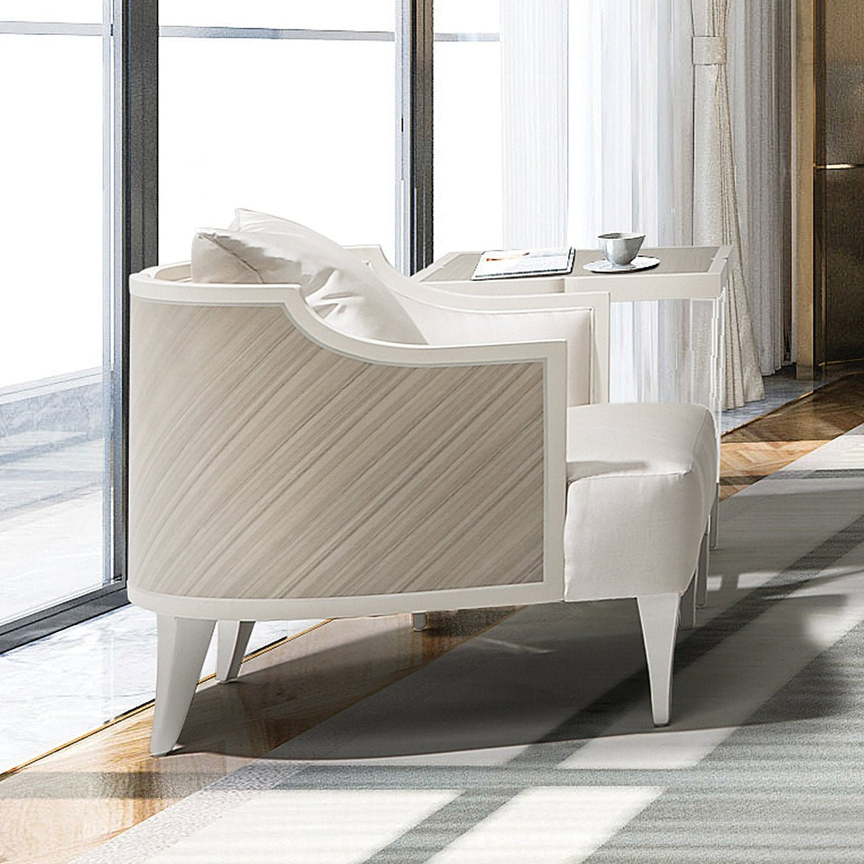 Camden Court End Table In Pearl - 9005202 - 126 | Aico | Home Elegance USA