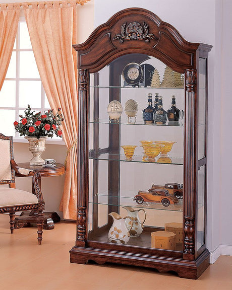 Denton Curio Cabinet 90054 Cherry Finish | Acme | Home Elegance USA