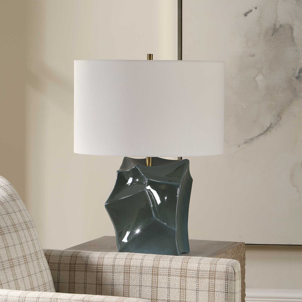 Prisma Table Lamp Smoky Bronze - Blue by Uttermost - View 3