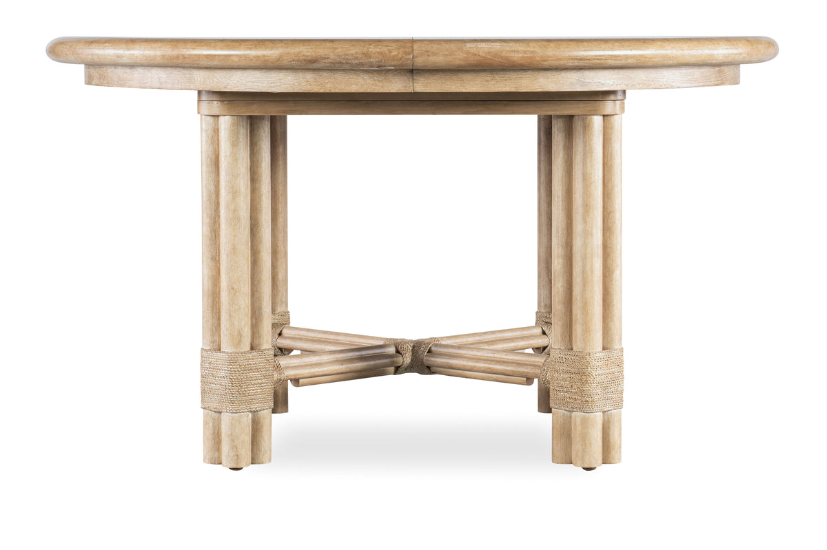 Retreat Pole Rattan Round Dining Table With 1-20" Leaf - Beige by Hooker Furniture - View 5
