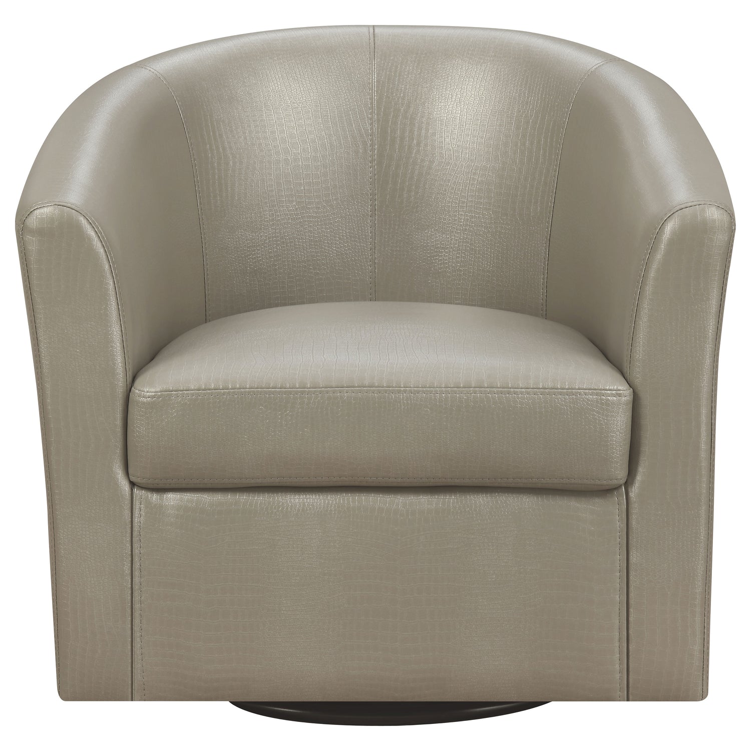 Swivel Chair - Turner Upholstery Sloped Arm Accent Swivel Chair Champagne