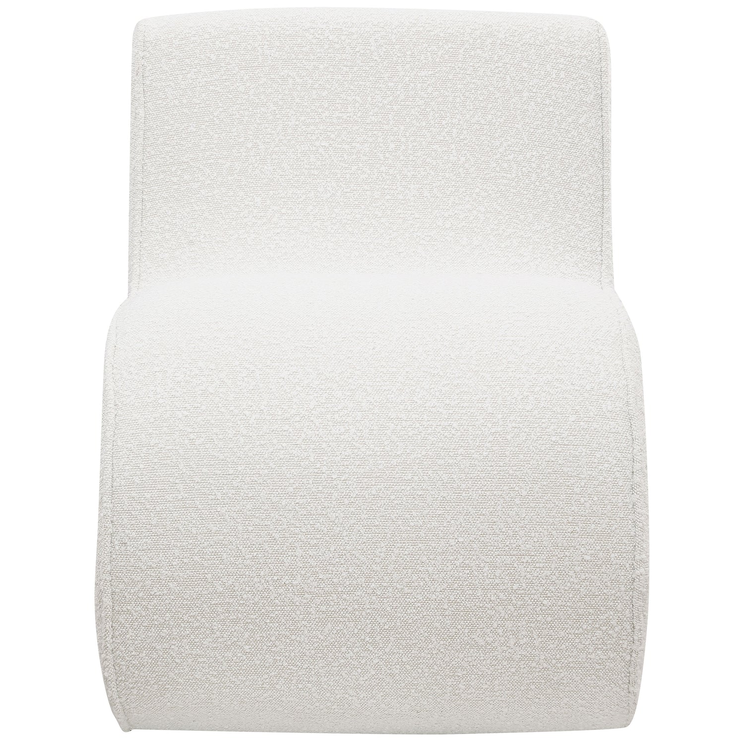 Accent Chair - Ronea Boucle Upholstered Armless Curved Accent Chair Cream