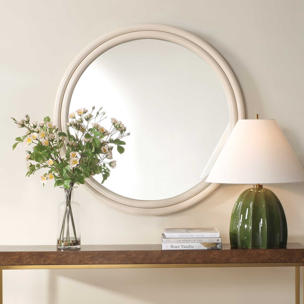 Florian Warm White Round Mirror by Uttermost - View 2