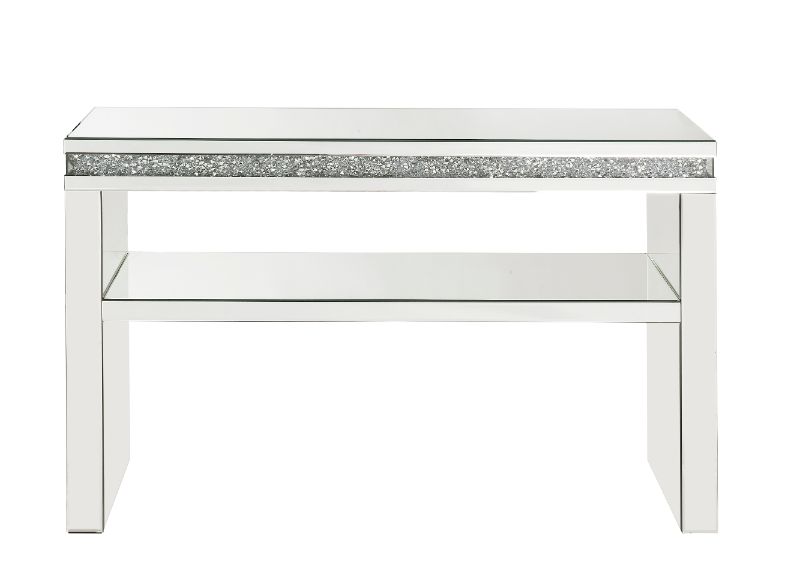 Acme - Noralie Sofa Table 90675 Mirrored & Faux Diamonds
