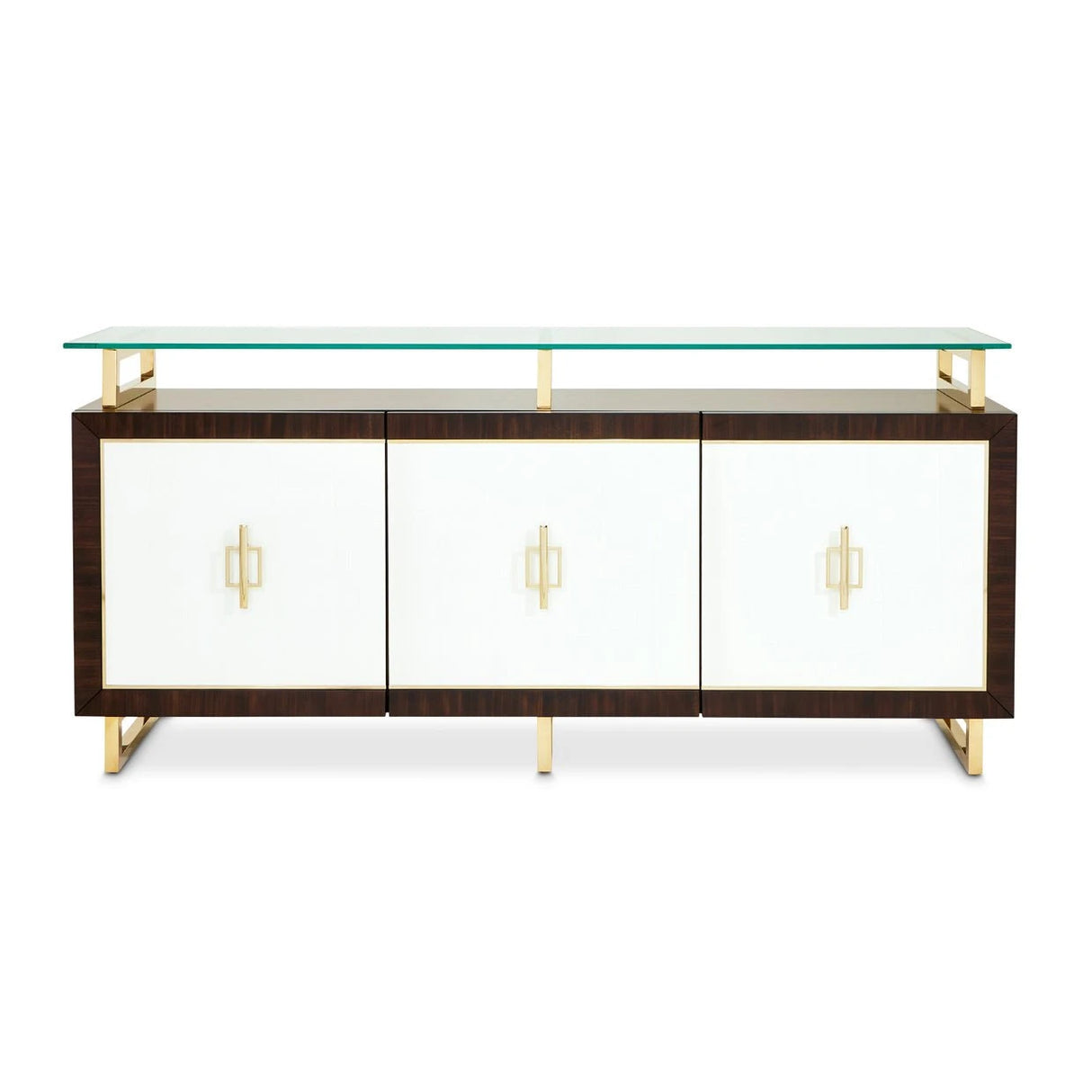 Belmont Place Sideboard in Espresso with Glass Top – AICO Furniture - sold by Home Elegance USA