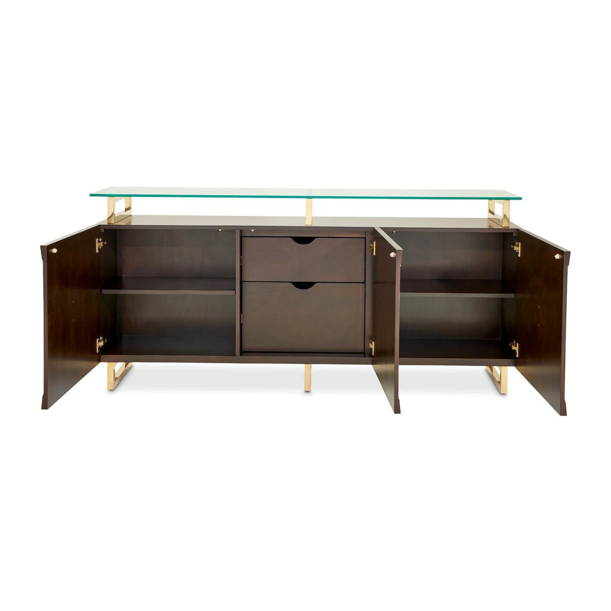 Belmont Place Sideboard in Espresso with Glass Top – AICO Furniture - sold by Home Elegance USA