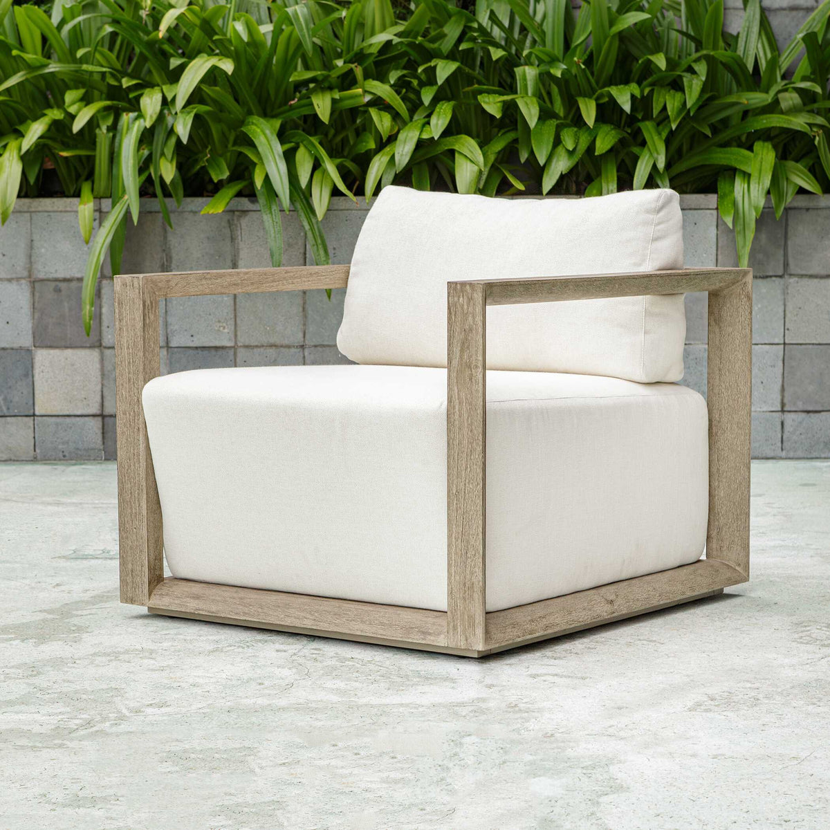 Remsen Outdoor Lounge Chair - Dark Gray / White by Uttermost - View 2