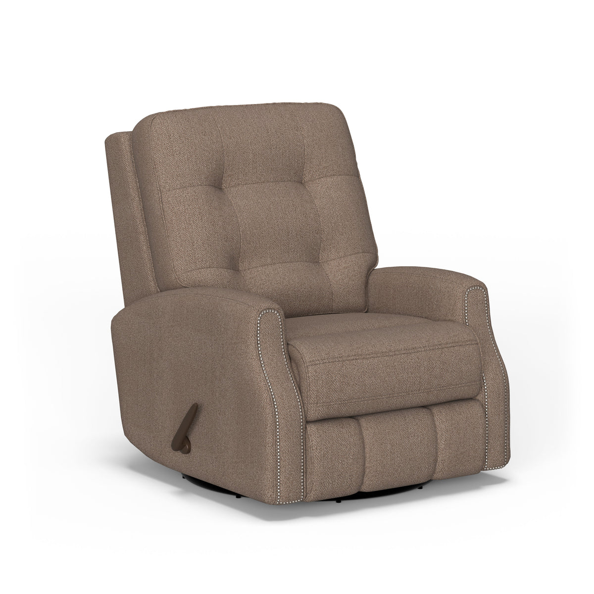 Devon Transitional Fabric Swivel Gliding Recliner With Nailhead Trim | Flexsteel
