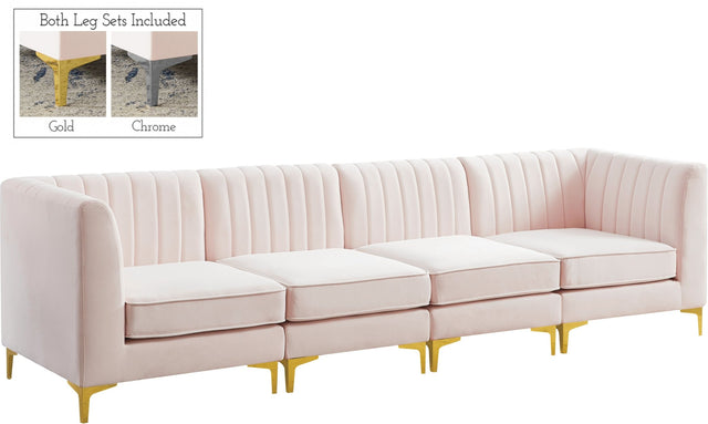 Alina - Modular Sectional - Pink - Fabric - Modern & Contemporary | Home Elegance USA