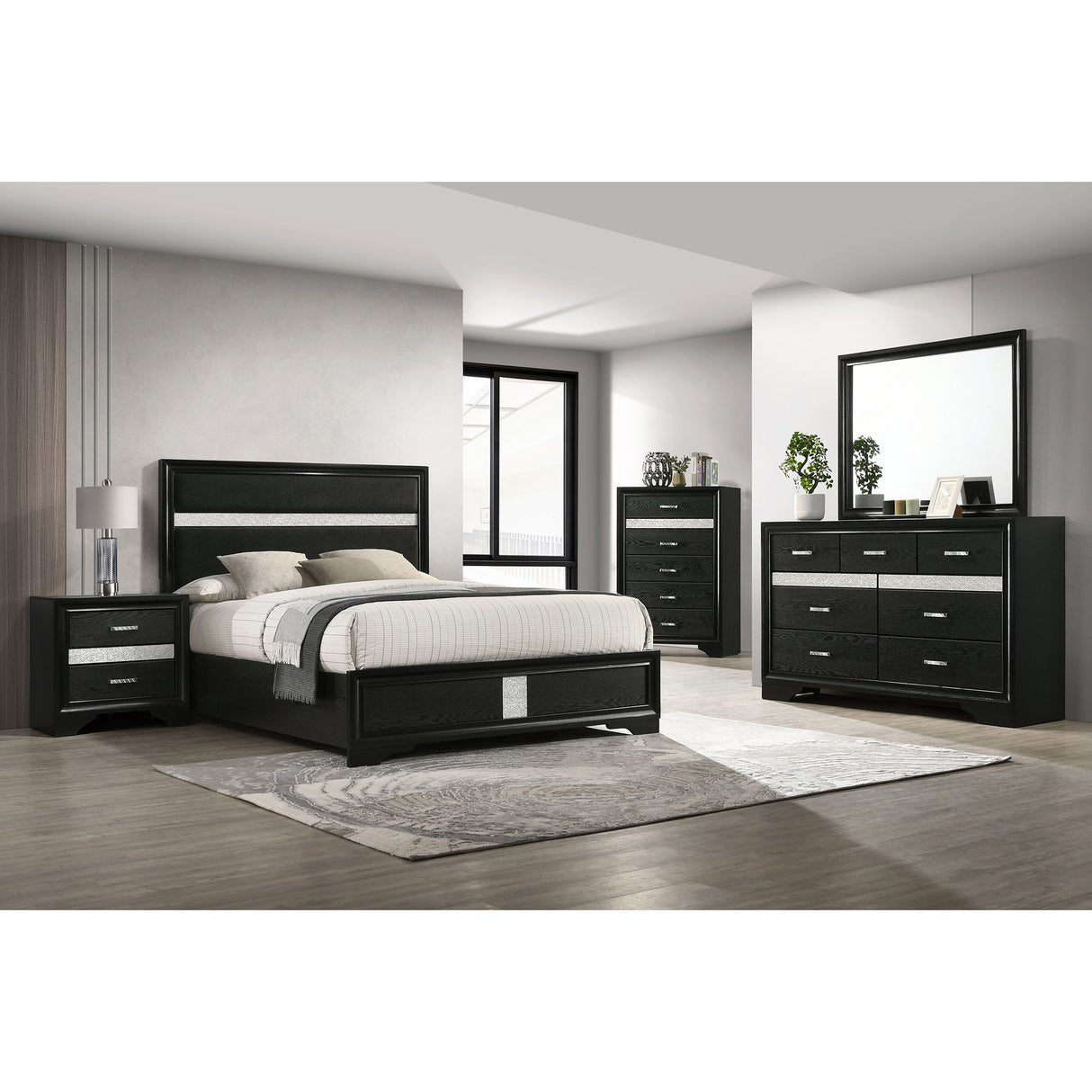 Annie Black 5-piece Full Bedroom Set