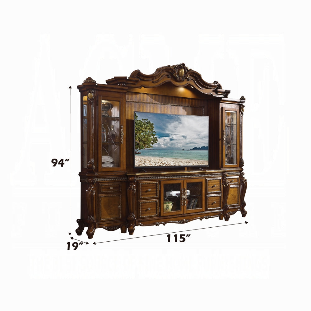 Picardy Entertainment Center 91520 Honey Oak Finish | Acme - Home Elegance USA